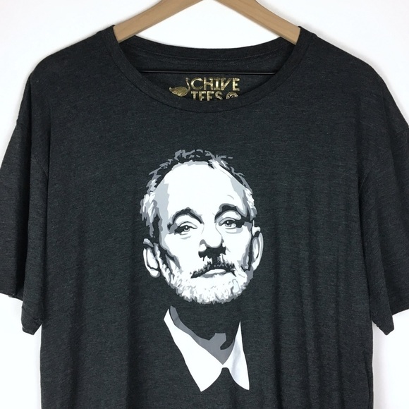 CHIVE TEES Bill Murray Graphic T Shirt Heathered Charcoal Dark Grey Soft Size XL - Picture 2 of 7